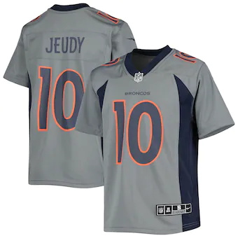 youth nike jerry jeudy gray denver broncos inverted team ga